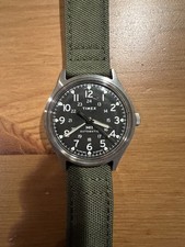 Timex MK1 Automatic Watch Green Navy Canvas Strap Excellent TW2Y07800