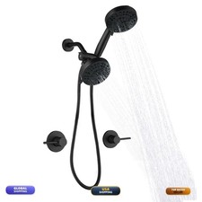 SUBEIXI SBXLBS2 2 Handle Shower Faucet Wall Mounted Matte Black with Rough-in