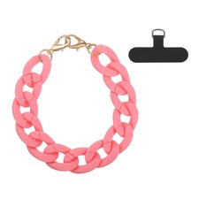 Phone Wrist Strap, 11" Acrylic Cellphone Chain with Tether Tab, Pink