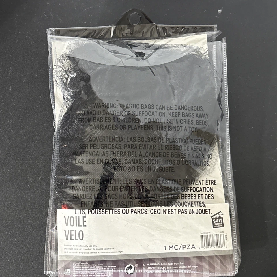 Day Of The Dead Costume Accessory Adult Skelton Bride Costume Veil - Image 3 of 3