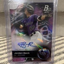 Topps 2023 Bowman Platinum Jordan Beck TOP-44 Rockies Prospect Auto /199