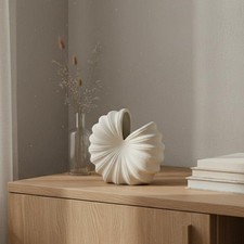 3 Pieces White Ceramic Vase Set Stable Base Home Decor Matte Finish for Tabletop