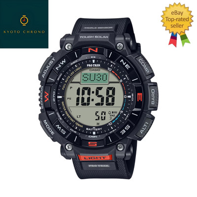 NEW CASIO PRO TREK PRG-340-1JF Black Tough Solar Compass Outdoor Men's Watch