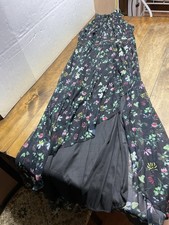 MAC DUGGALQ FLORAL PRINT ASYMMETRICALRUFFLE SLITHALTER GOWN