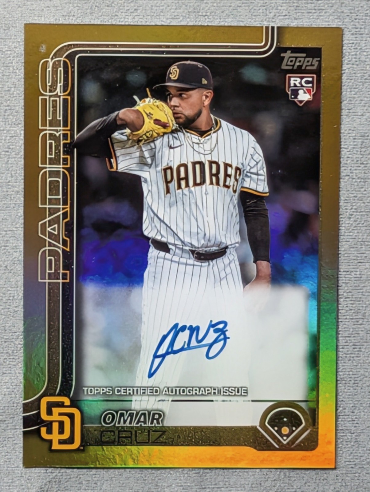 2025 Topps Update Series Omar Cruz RC SSP Real One Gold Foil Auto #'d /50