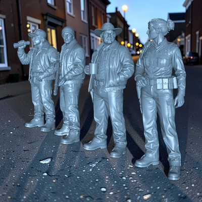 Small Town Sheriff Dept Resin 3d printed Unpainted Figures Diorama Model RR LEO