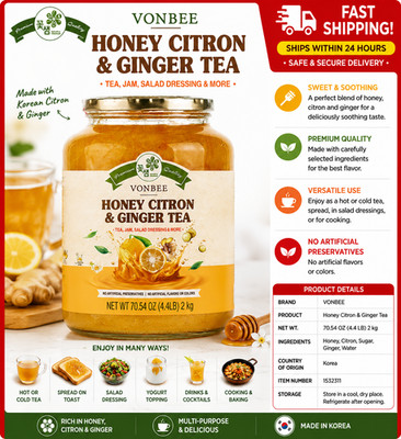 Vonbee Honey Citron and Ginger, 4.4lb