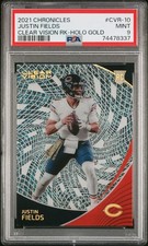 2021 PANINI CHRONICLES CLEAR VISION ROOKIES HOLO GOLD JUSTIN FIELDS 4/10 PSA 9