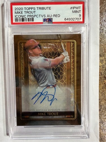 2020 Topps Tribute Mike Trout Iconic Prospect Red Certified Auto PSA 9 6/10 pop1