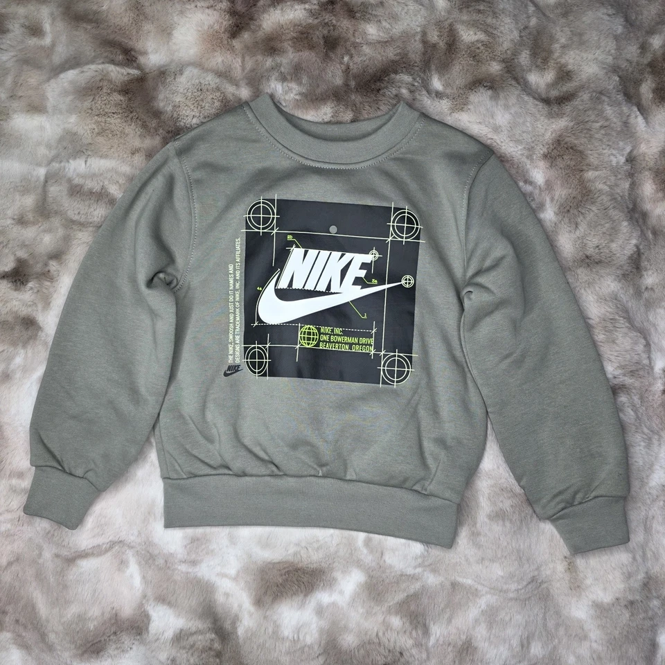 Nike Long Sleeve Sweatshirt & Jogger Pants 2 Pc Outfit Set Green Size 4 Boys NWT - Image 3 of 4