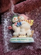 Fitz and Floyd Classics Ice Skating Snowmen Christmas Ornament B16