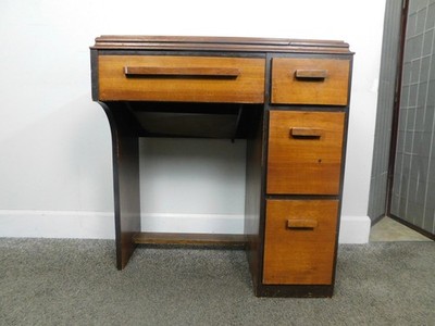 1960s VTG Storage Sideboard Sewing Midcentury Design Desk Lift Top Table Cabinet
