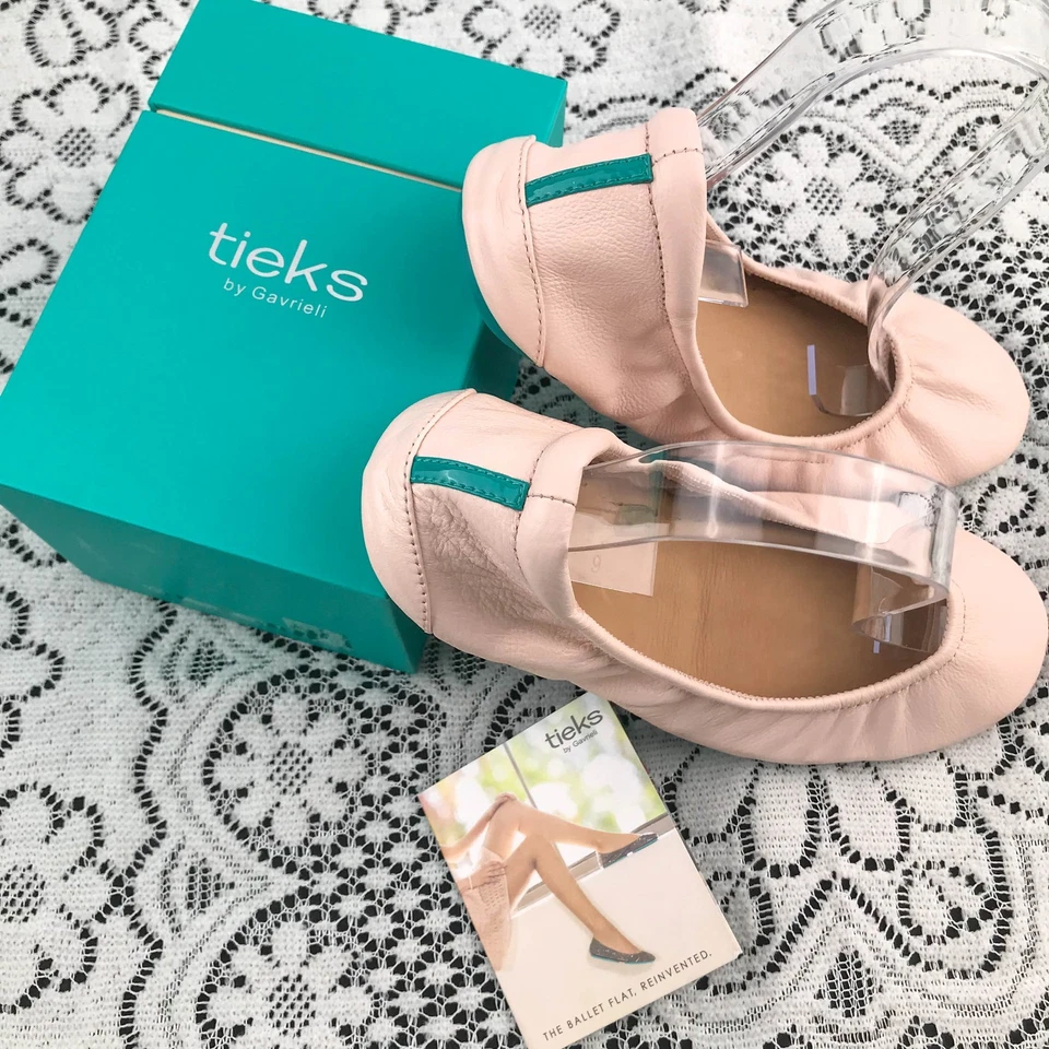 TIEKS by Gavrieli Ballerina Pink Blush Soft Leather Ballet Flats Women Size 7-10 - Image 4 of 4