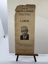 Walter Huxman Candidate For Kansas Governor Democrat Pamphlet 1936 Alf Landon