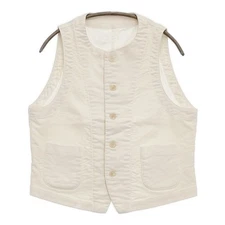 nest Robe 01163-1035 Linen-dyed gilet vest off white 5-1016M∞