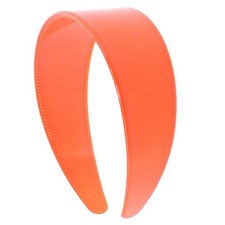 Orange 2 Inch Hard Plastic Headband With Teeth Women Girls Wide Hair Band