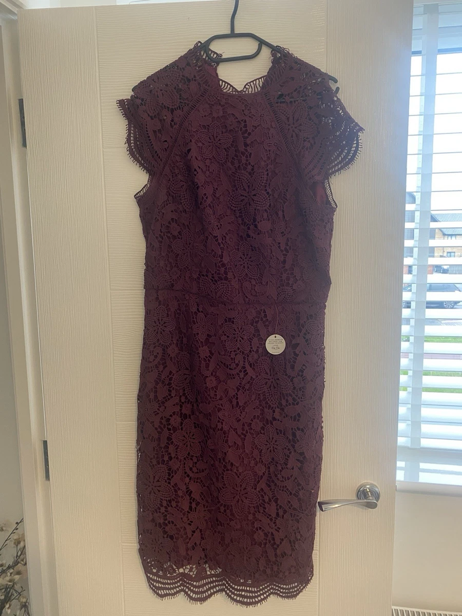 princess polly baby blue dress CHI CHI LONDON Huxley Dress , Burgundy , Size 12 , Bnwt ##(20) £39.99 main image 0