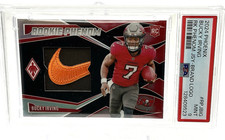 2024 Panini Phoenix - Rookie Phenom Jersey Bucky Irving #RPJ-BIG Swoosh /3 PSA 9