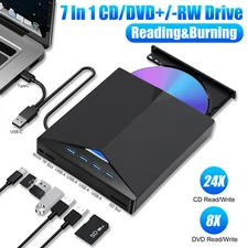 External CD DVD Drive USB 3.0 Writer Burner Player for PC Laptop Windows 11 10