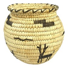 Papago Basket Figural Deer Basket Southwest Native American Woven 6&rdquo; Vintage