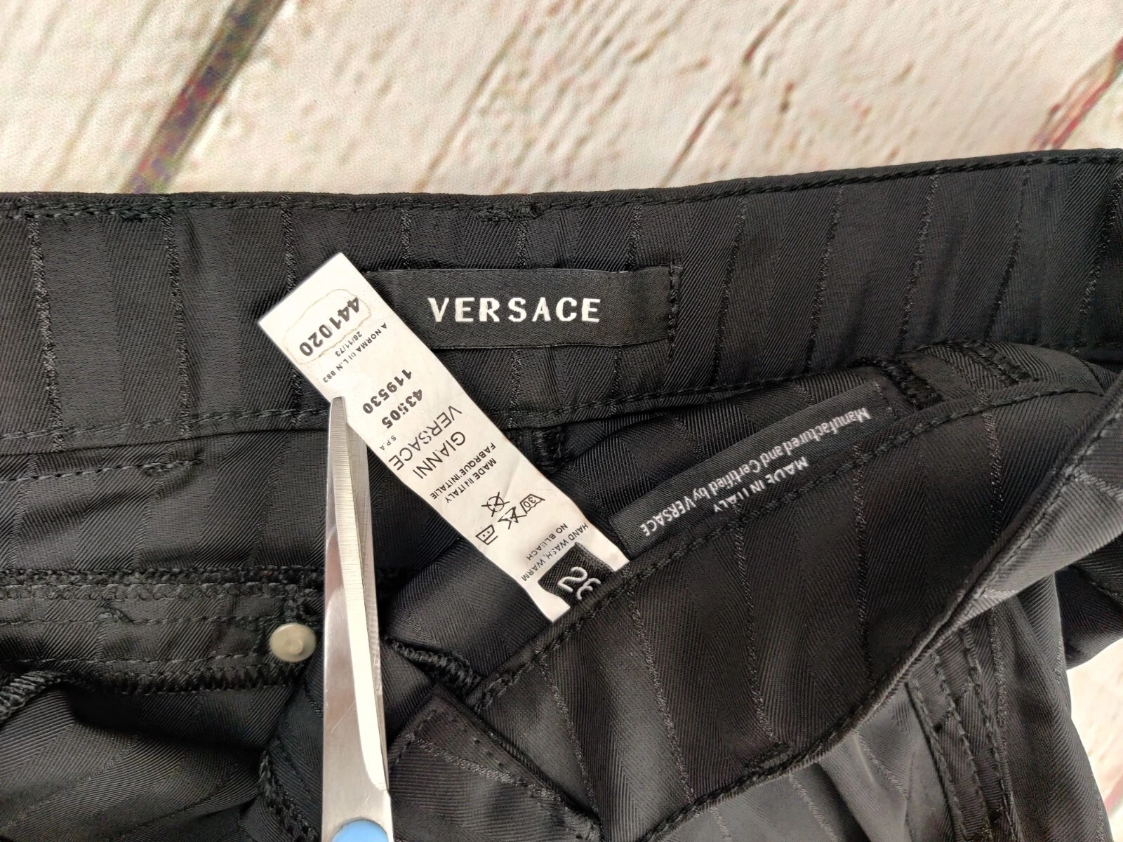 Abito Pantalone Gianni Versace Classico Donna Nero Dritto Formale Pantalone Rigato