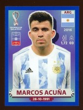 2022 Fifa World Cup Panini Sticker Blue Parallel MARCOS ACUNA Argentina ARG5