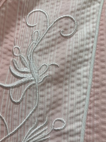 Nice Pretty in Pink National House Dress/Coat/Mumu SZ PM Zip Front Short Sleeves - Picture 4 of 12
