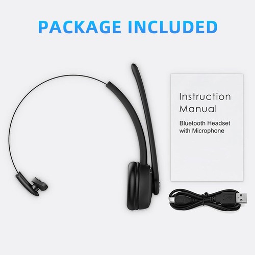Bluetooth 5.0 Wireless Headset With Noise Cancelling Mic For Cell Phones PC US - Picture 17 of 20