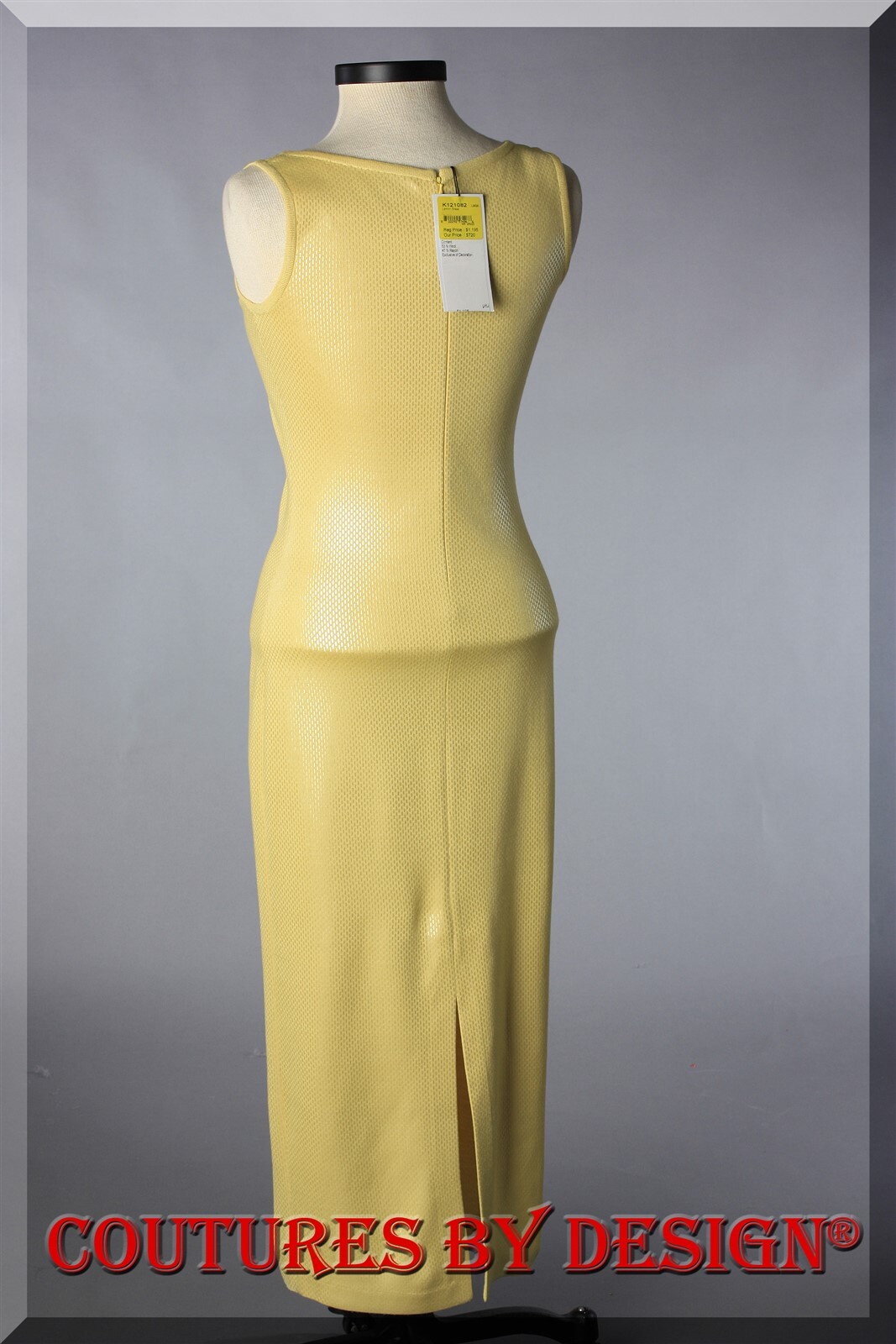 St John Knits Couture Milano Sequined Maxi Dress Lemon Grass Size 2 NWT