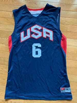 Mens Nike Lebron James #6 USA Olympic Basketball Jersey Prototype