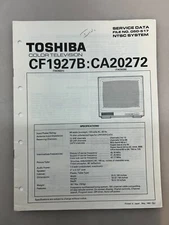 Toshiba CF1927B CA20272 Original Service Manual Free Shipping