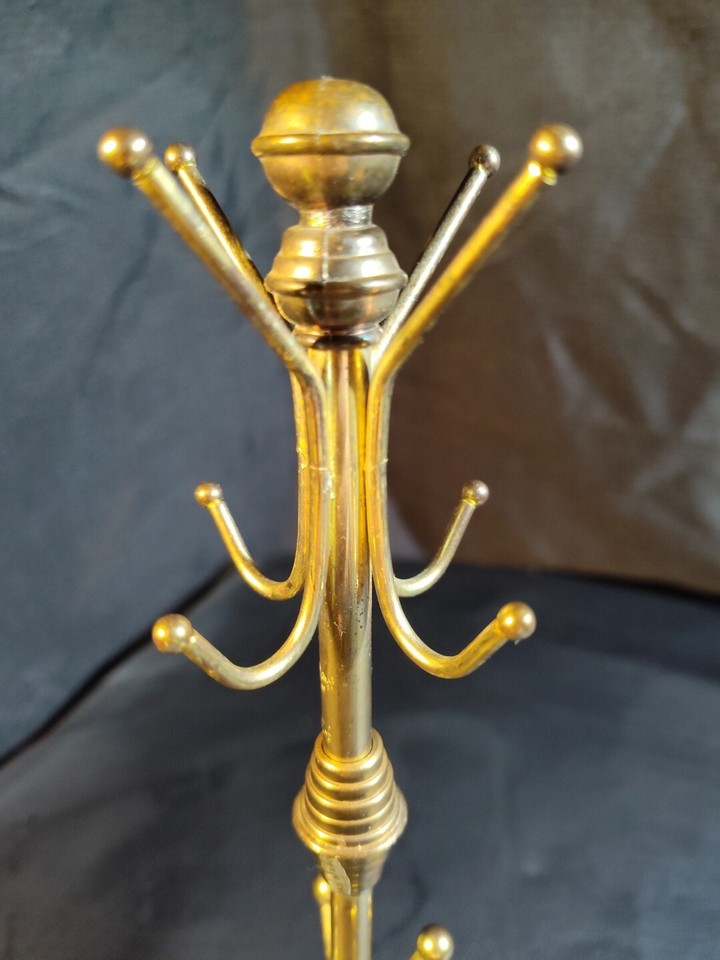 Vintage Brass And Metal Jewelry Rack / Necklace Holder Hanger 11.5 x4