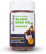 Nature's Key Black Seed Oil Gummies Support Immunity Joints Digestion Hair  120