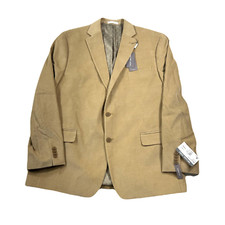 Michael Kors Corduroy Sport Coat Mens 46L 46 Solid Camel Tan Modern-Fit 295