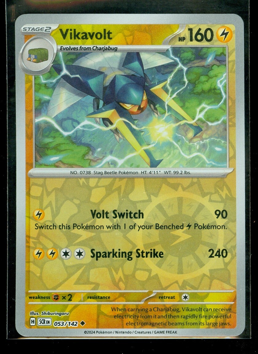 Pokemon VIKAVOLT 053/142 - Stellar Crown - Rev Holo - - MINT