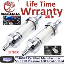 2x Racing Ready Inline Fuel Filter 38 Universal Washable Reusable Motorcycle