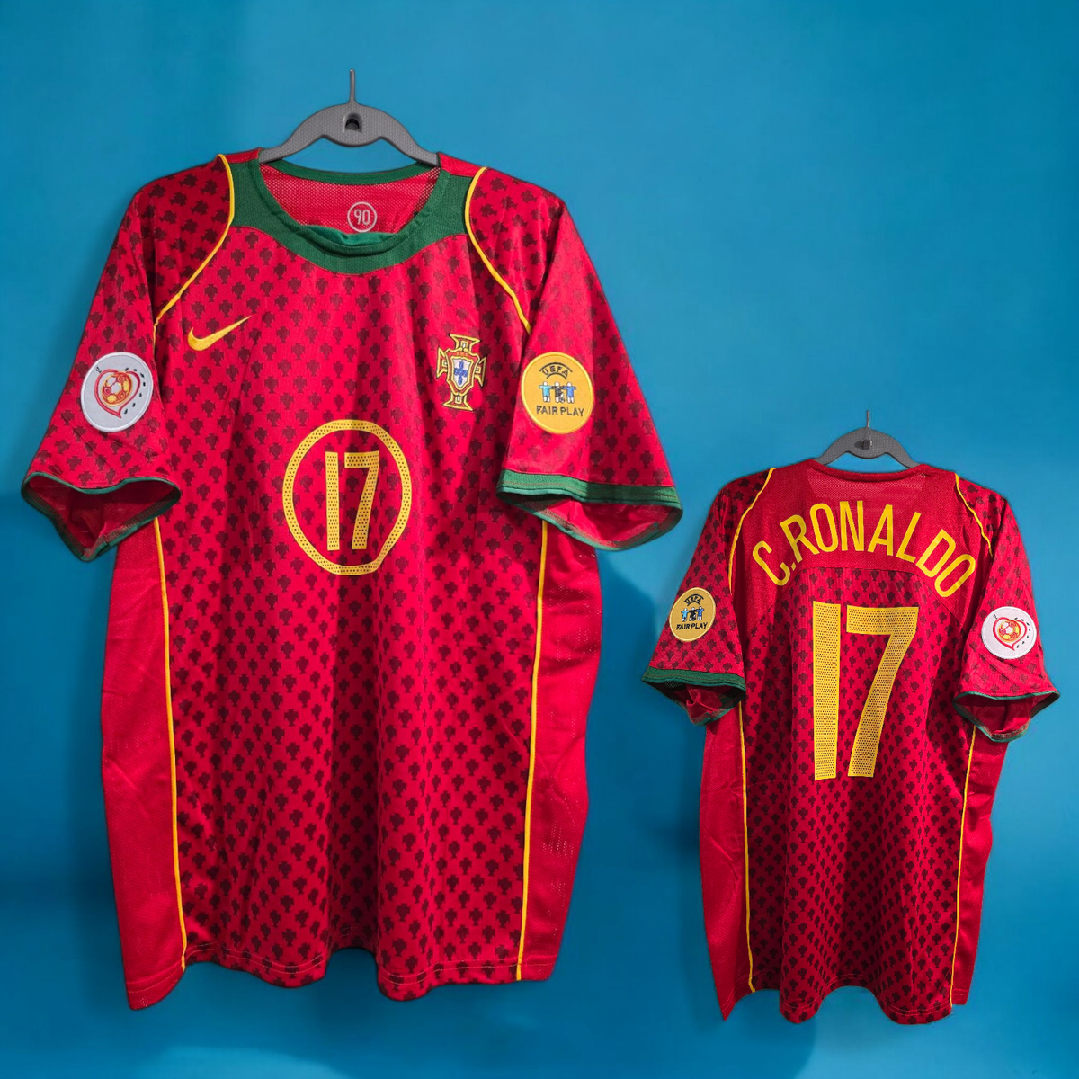 PORTUGAL HOME 2004 - FOOTBALL SOCCER - C. RONALDO # 17 - 2XL (USA