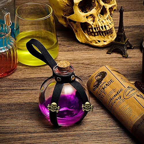 Dark Magic Potion Bottle For Cosplay Halloween Decor Black Wizard And ...