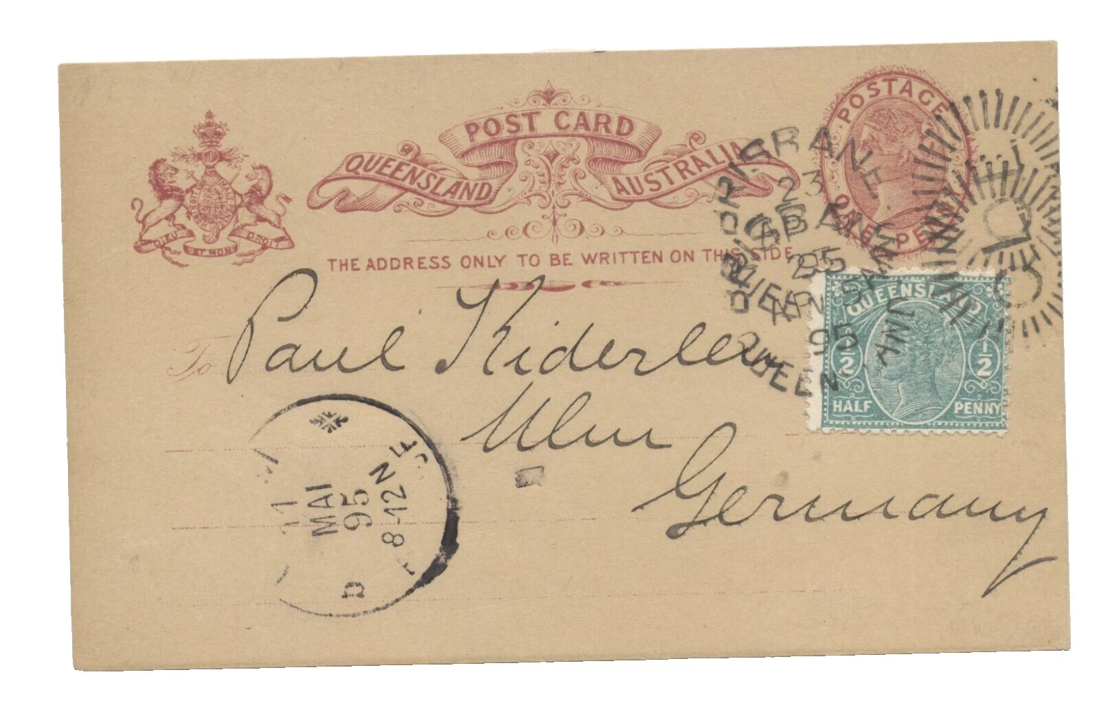 Postal Card, Stationery Queensland Stamps