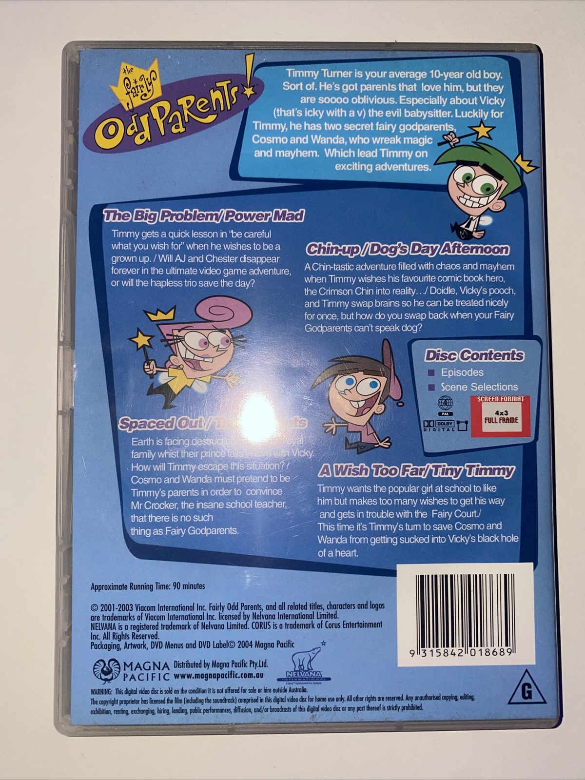 Fairly odd parents wish 1 nickelodeon rare dvd 2003 vgc free fast