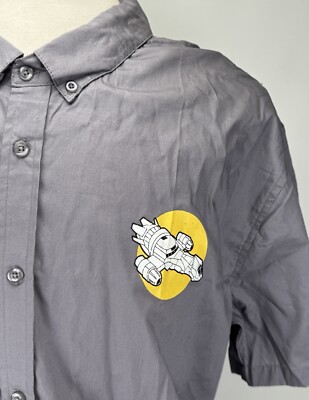 Firefly Ship Serenity Mens 3XL Short Sleeve Gray Button Down Shirt Fandom