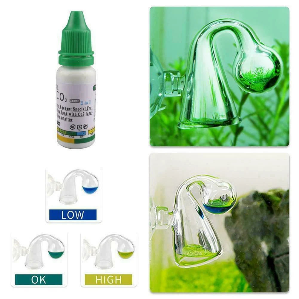 NEW CO2 Glass Drop Checker - Aquarium Real time Solution Indicator Liquid  L5S1