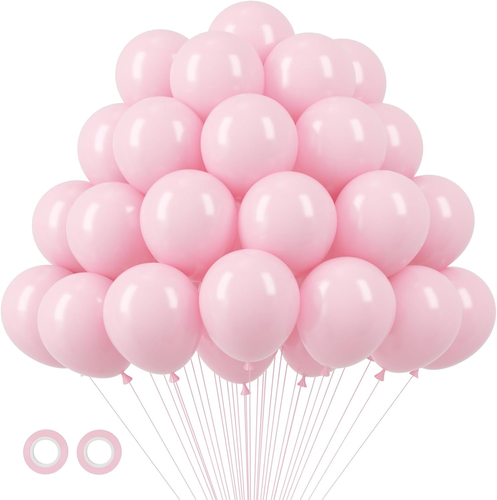 105Pcs Light Pink Balloons 12Inch Pastel Pink Balloons for Boys Girls Birthday B