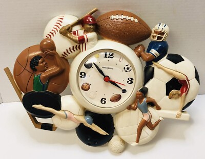 Vintage 1994 Burwood Homco Quartz All Sports Wall Clock Football Baseball Soccer