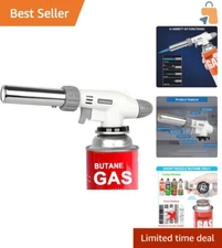 Sleek Manual Butane Torch with Piezo Ignition - Perfect for Culinary Adventures
