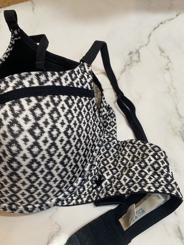 Vintage Y2K Aerie Bra Paige Padded Push Up Bra Black White Geometric 34C NWOT - Picture 8 of 17
