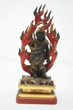 Japanese Fudo Myo Wooden Figure Buddhist Original Vintage from Japan 0115F18