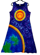 TIE DYE Women's Tank Top Dress Earth Sun Space hippie boho sm med lg xl 2X 3X