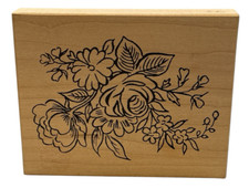 Rubber Stamp Wood Mounted Flower Bouquet The Artful Stamper Scrapbooking Crafts