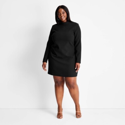 long sleeve black a line mini dress Back In Time Long Sleeve Mini Dress | Black | Womens